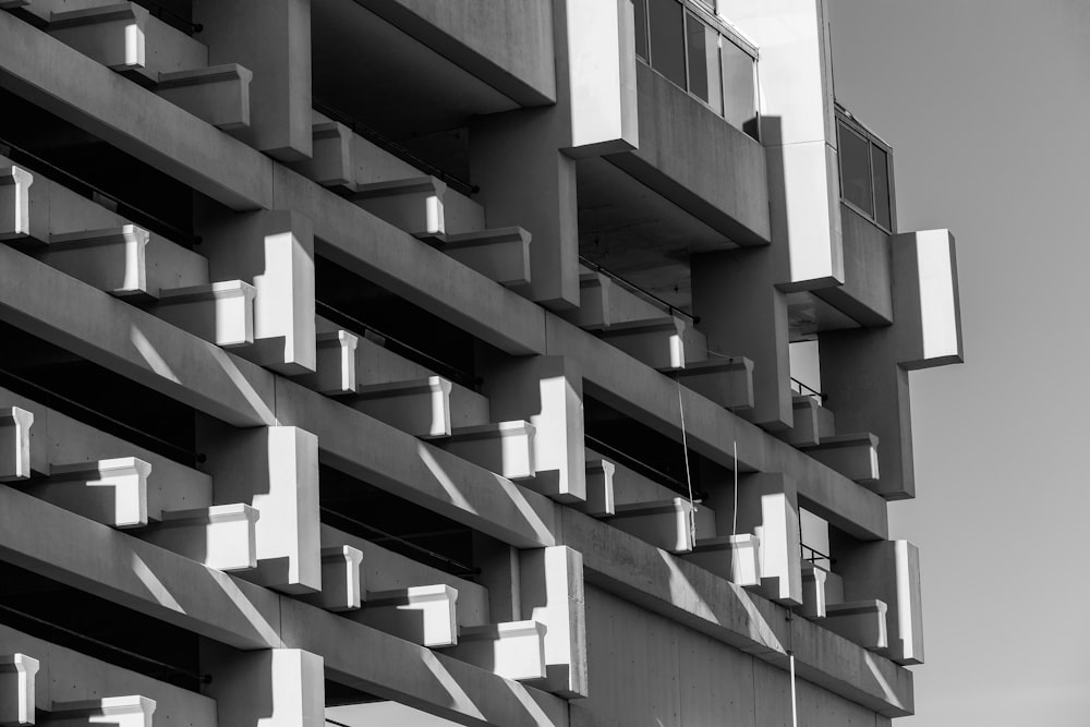 grayscale photo of building