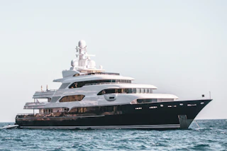 Cargo ship moving through open water