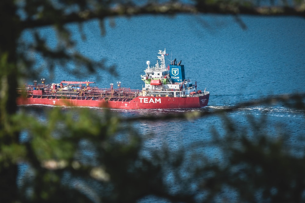 puce de cargaison rouge Team dans un plan d’eau