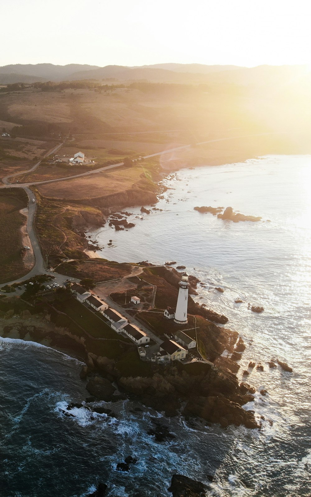 aerial photography of lighthouse