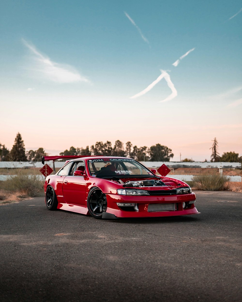 red and black sports car