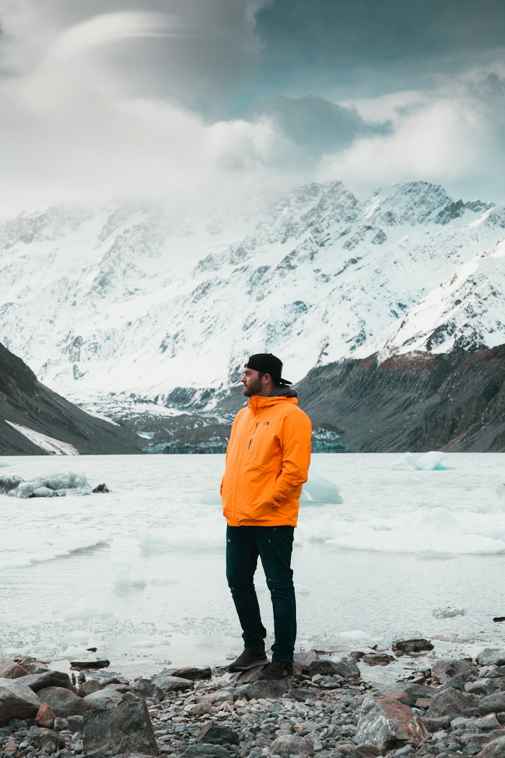 man standing by the shore