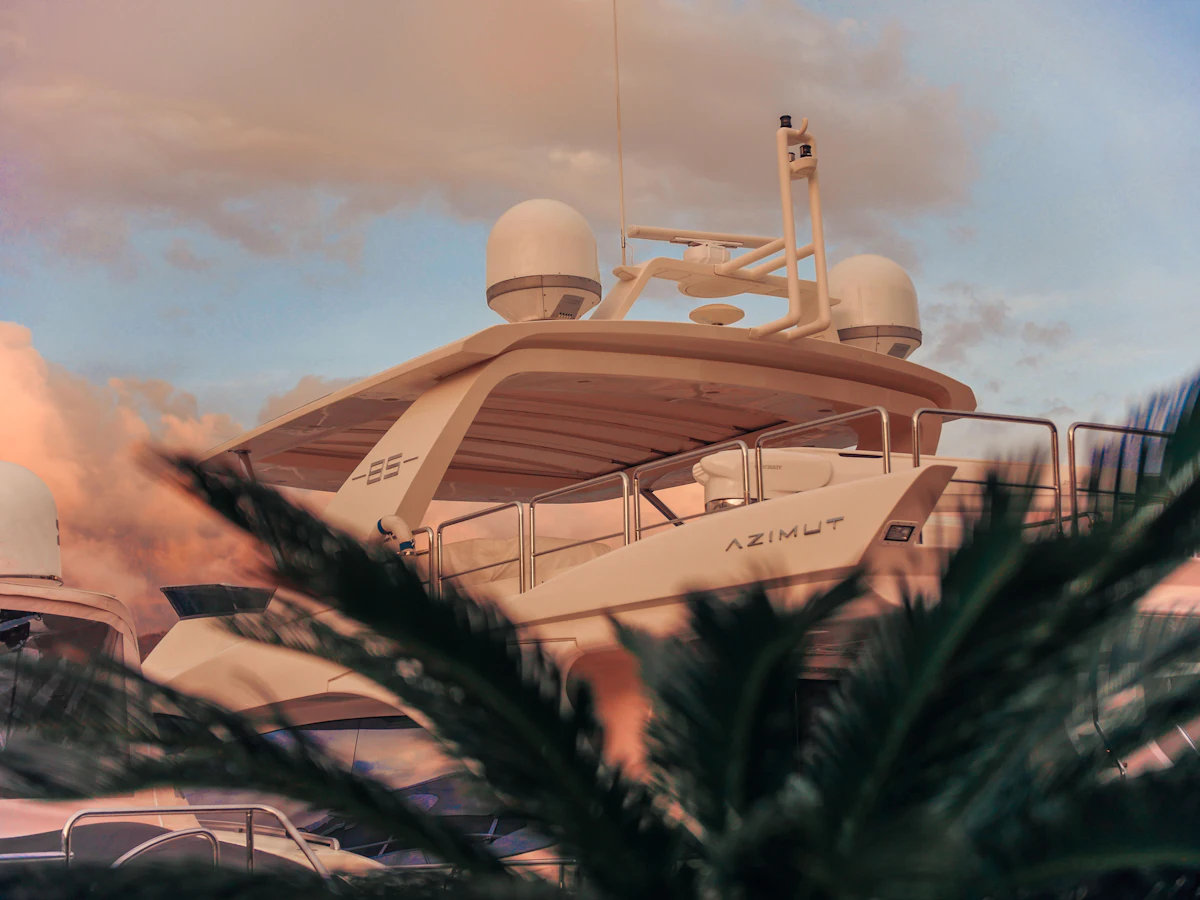 White superyacht on open water