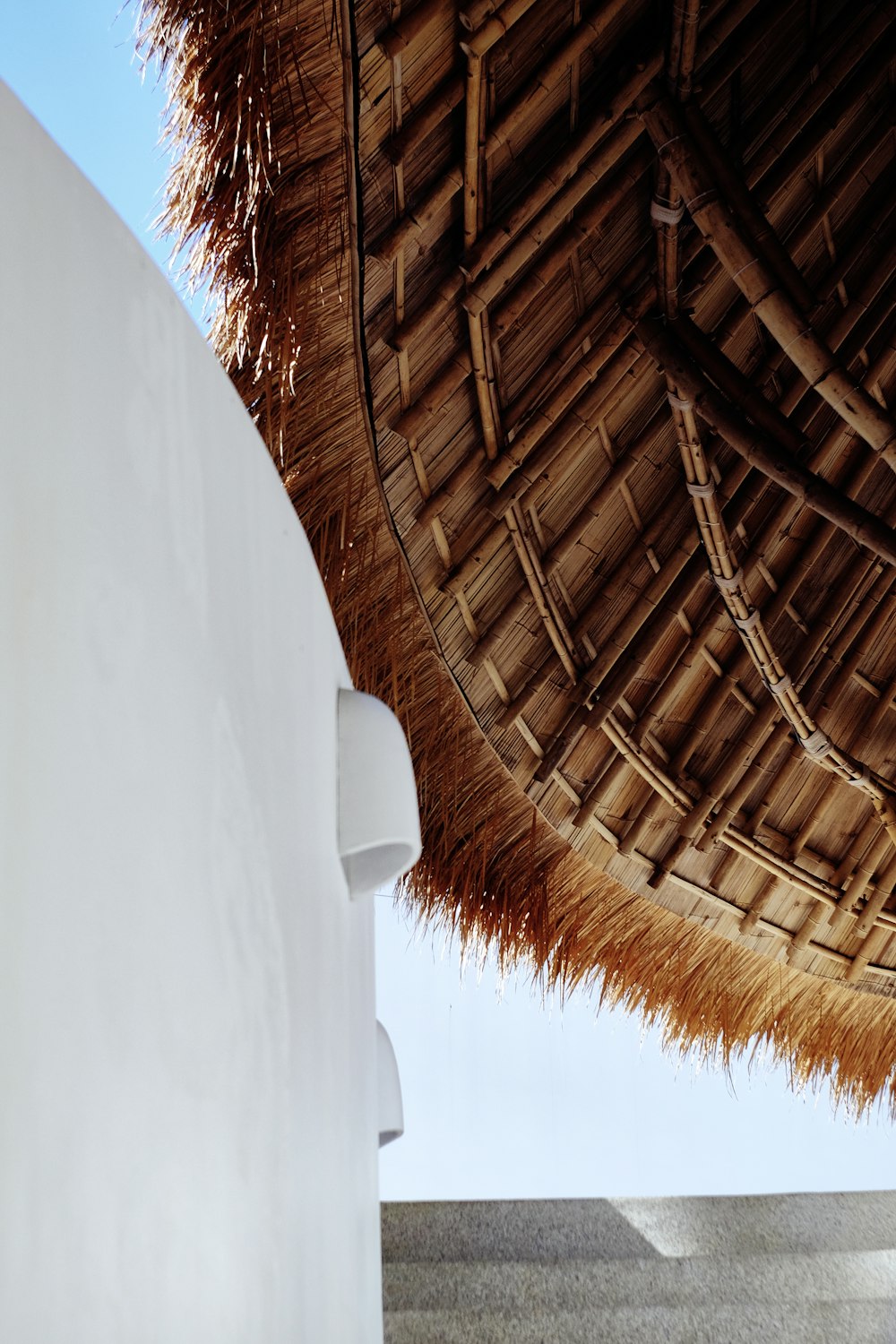 woven hut under clear sky