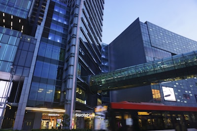 Exterior view of the Rado Trade Center, bustling with activity and energy