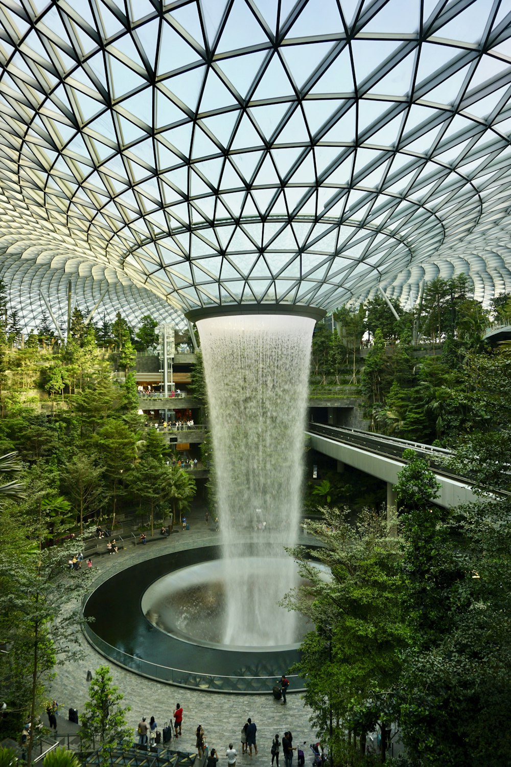 waterfalls on greenhouse