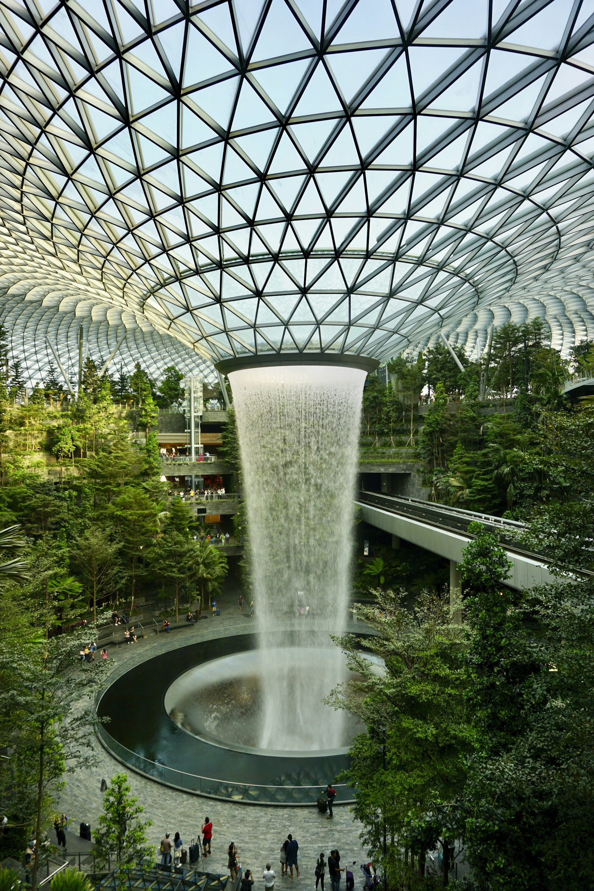 waterfalls on greenhouse