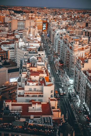 An urban scene featuring trendy traffic elements blending seamlessly with city architecture.