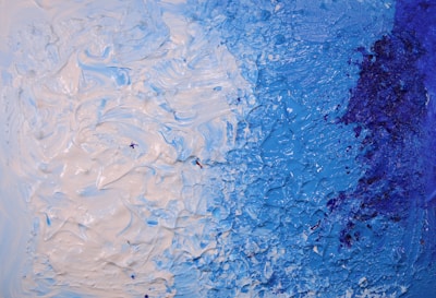 blue and white abstract painting