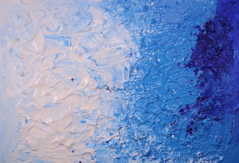 blue and white abstract painting