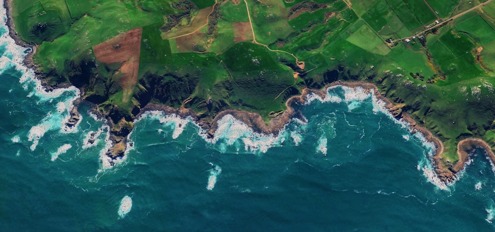 aerial photography of island