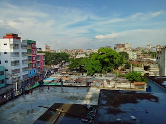 An urban landscape of Cali with colorful buildings.