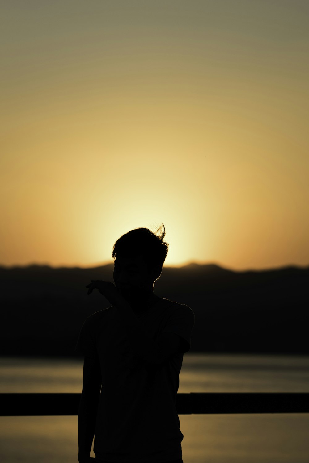 silhouette photography of man