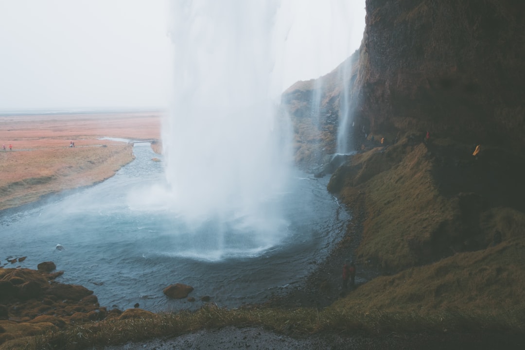 low-angle photography of waterfall