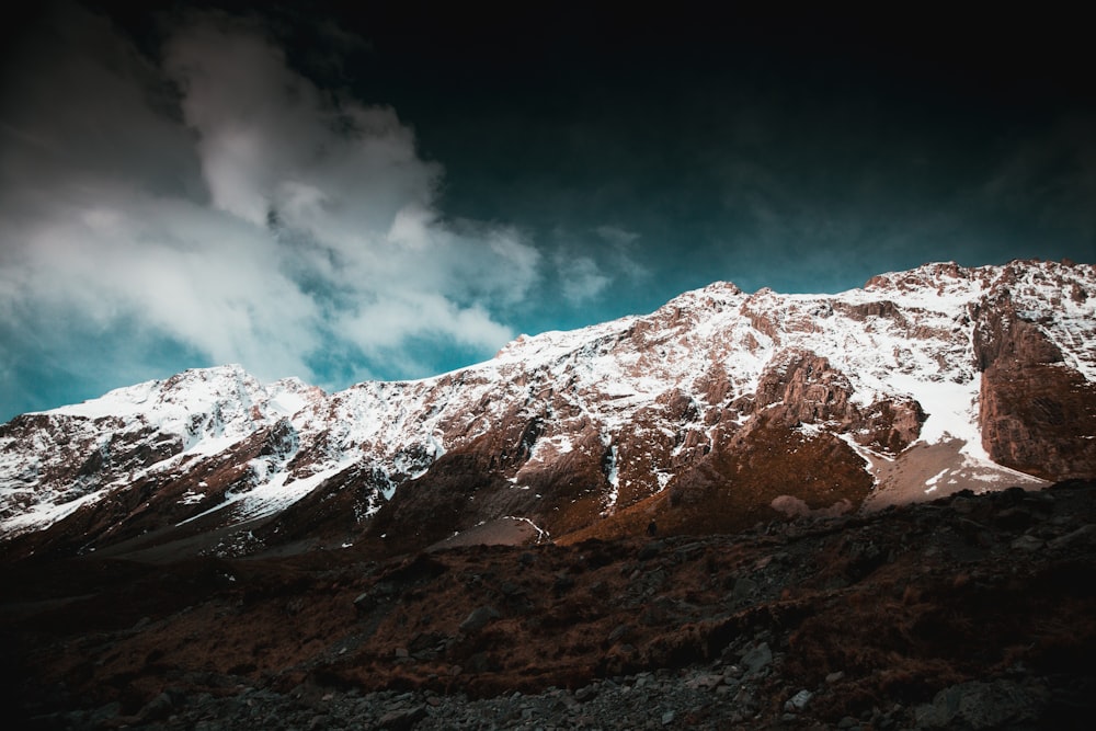 white and brown mountain