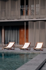 three pool chairs