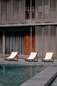 three pool chairs
