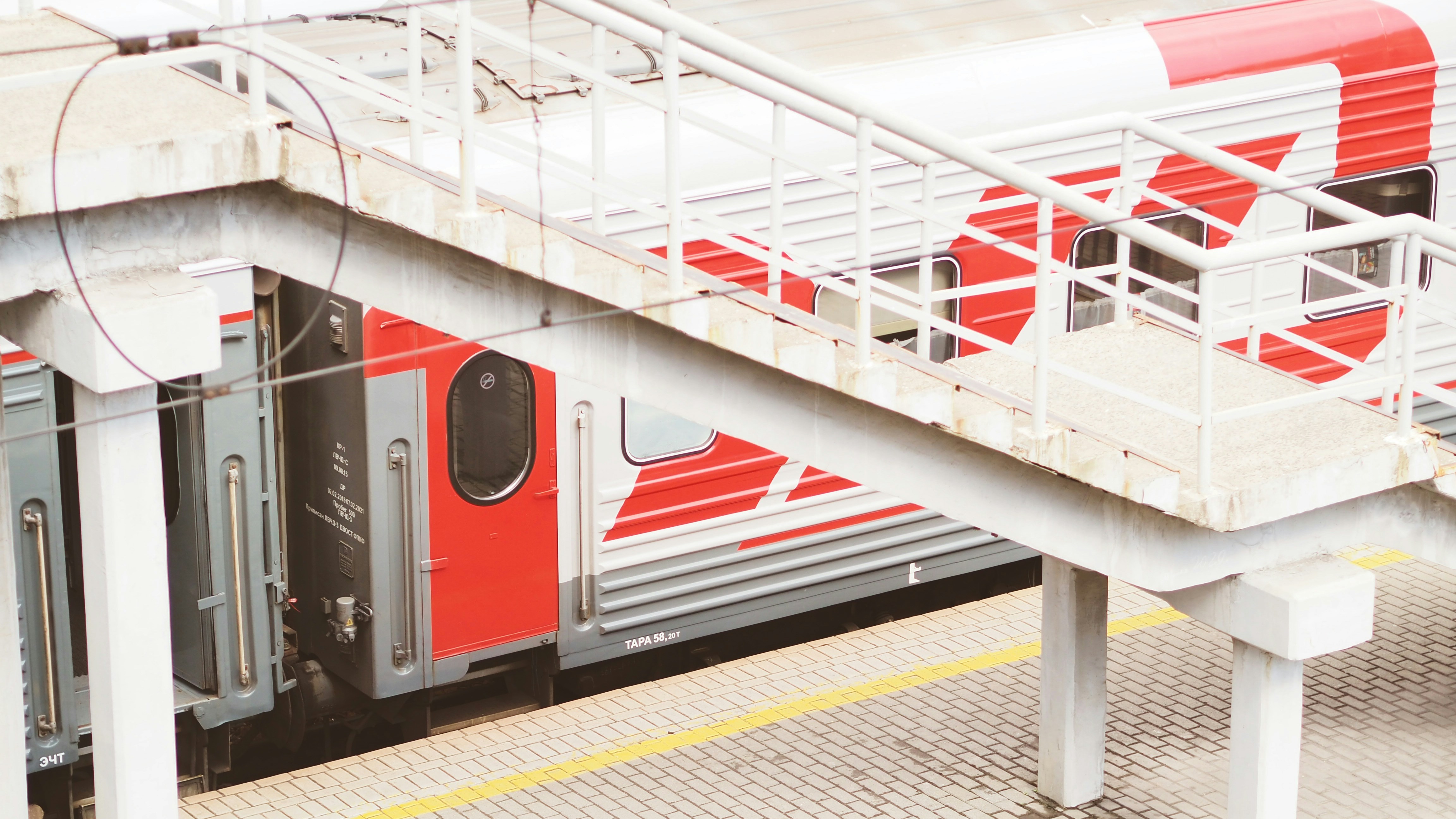 white and red train