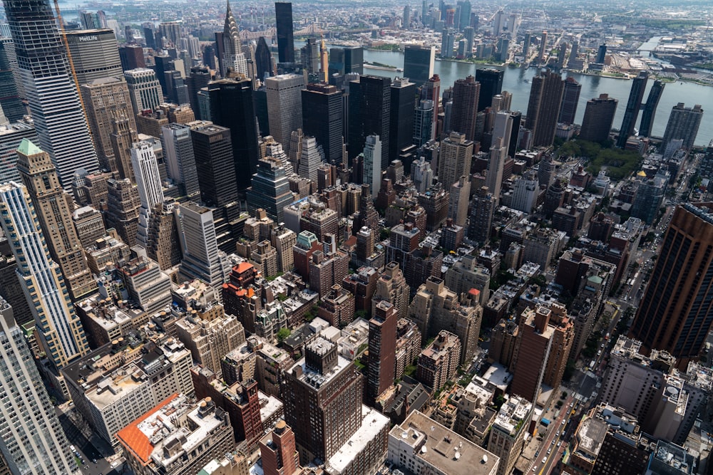 aerial photography of high-rise buildings