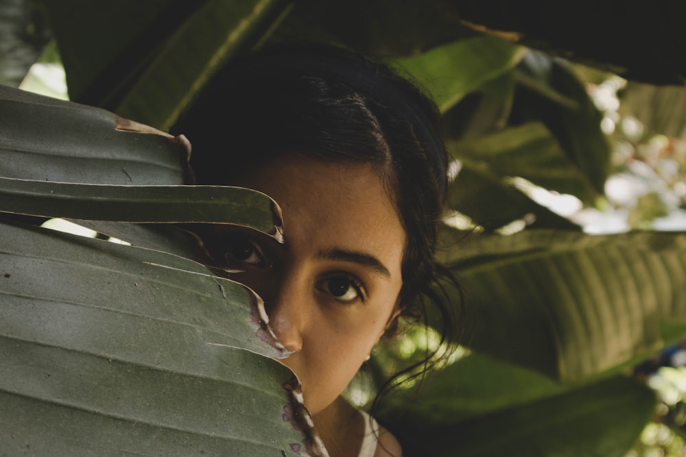 woman near plant