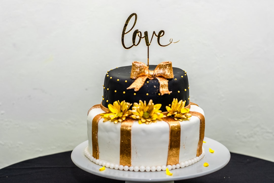 2-tier cake on table