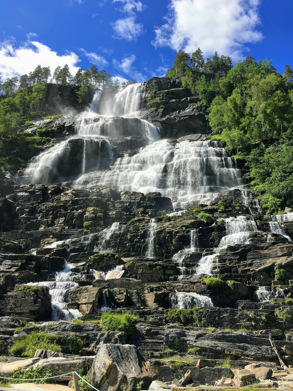 waterfalls cascading during daytime