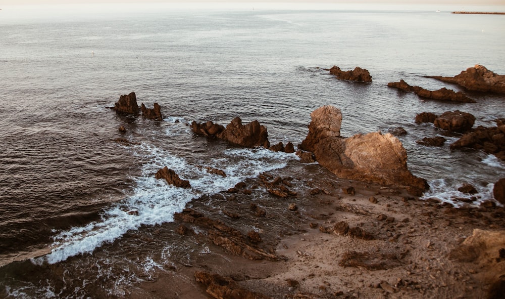 rock formation near sea