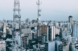 aerial photography of gray buildings