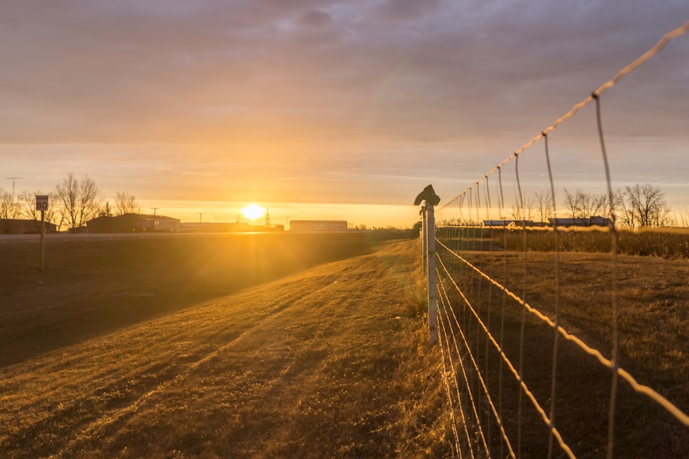 fence beside road