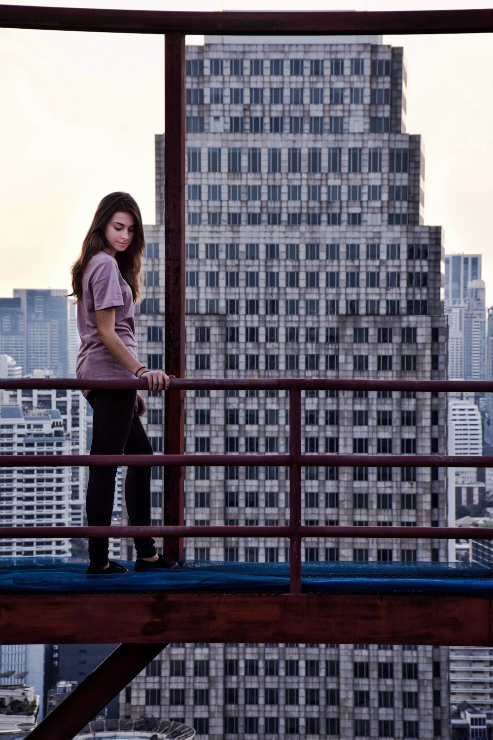 woman on roof