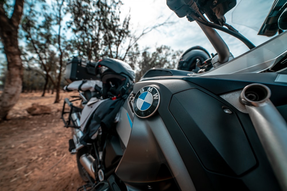 gray BMW motorcycle