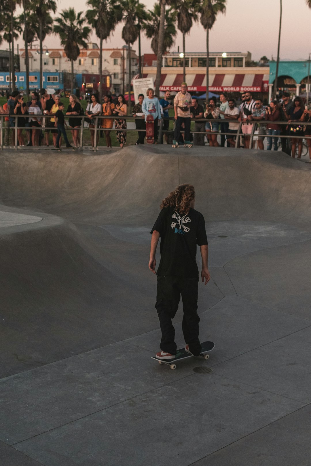 person in black shirt skateboarding