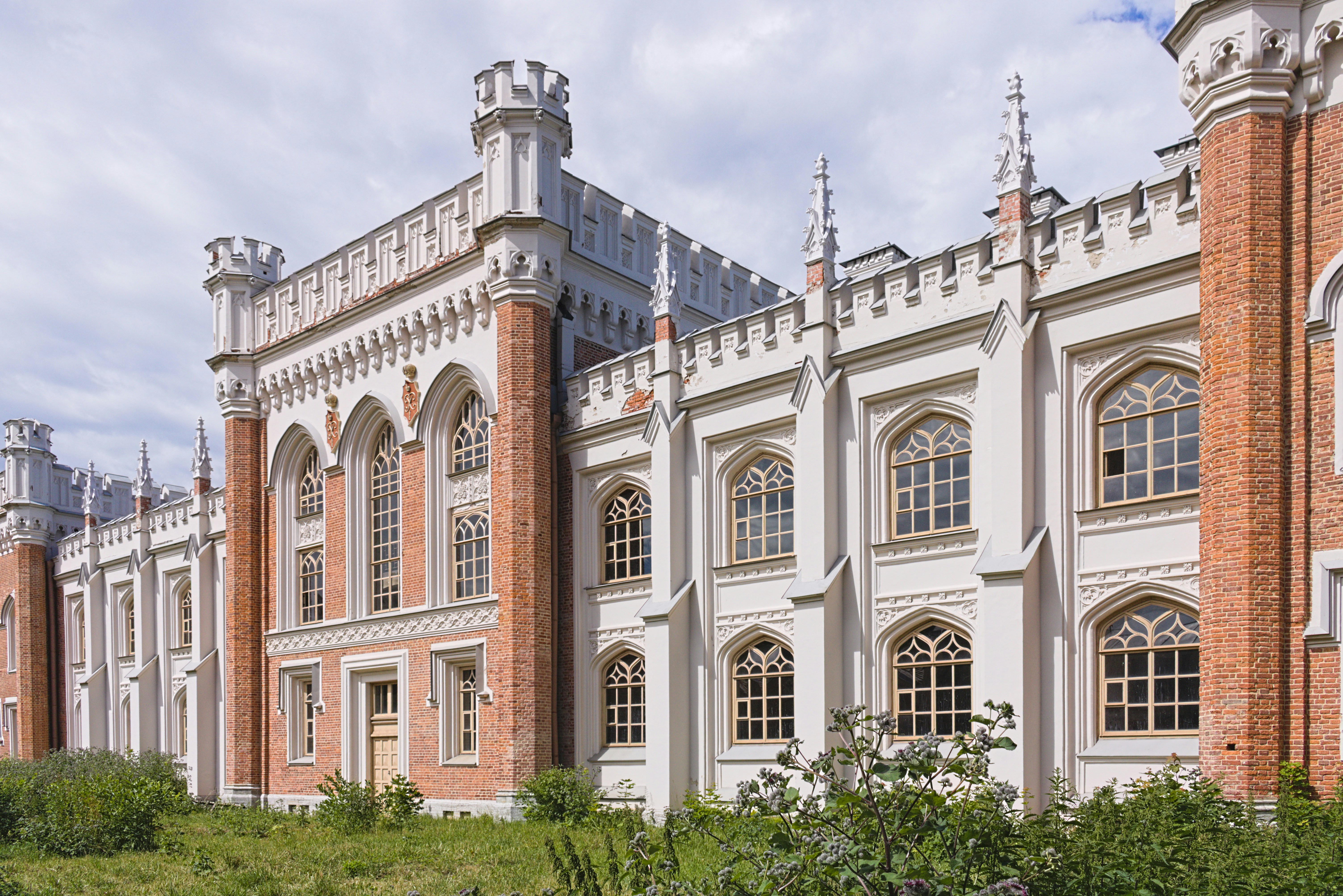 white and brown building