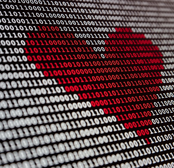 a heart is shown on a computer screen