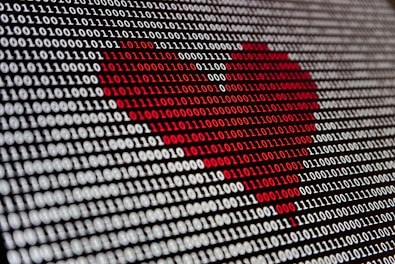 a heart is shown on a computer screen