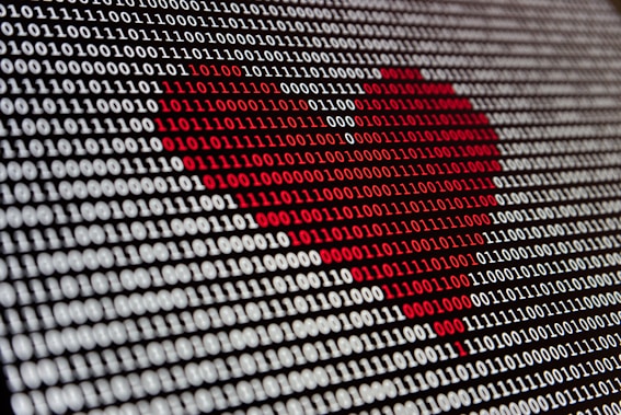 a heart is shown on a computer screen