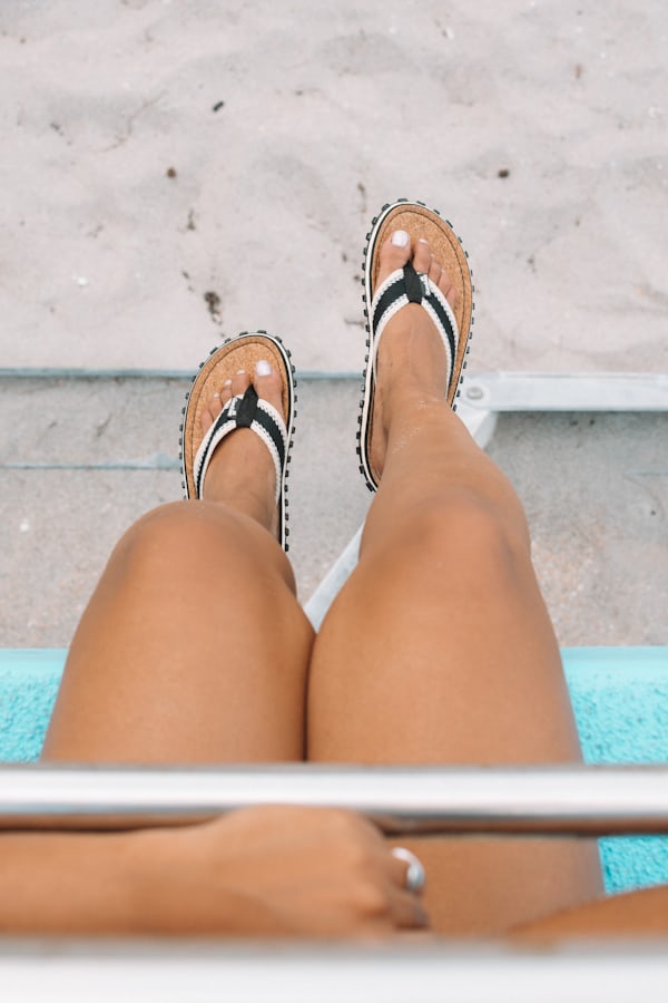person sitting at the pool with a Freshen Up Pedicure