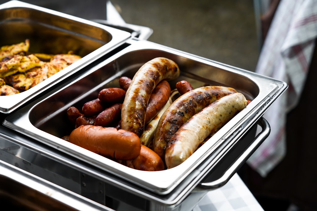 tray of grilled sausages