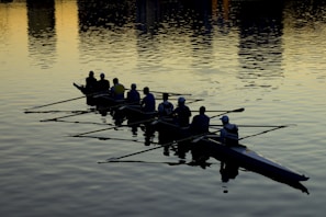 men rowing boat