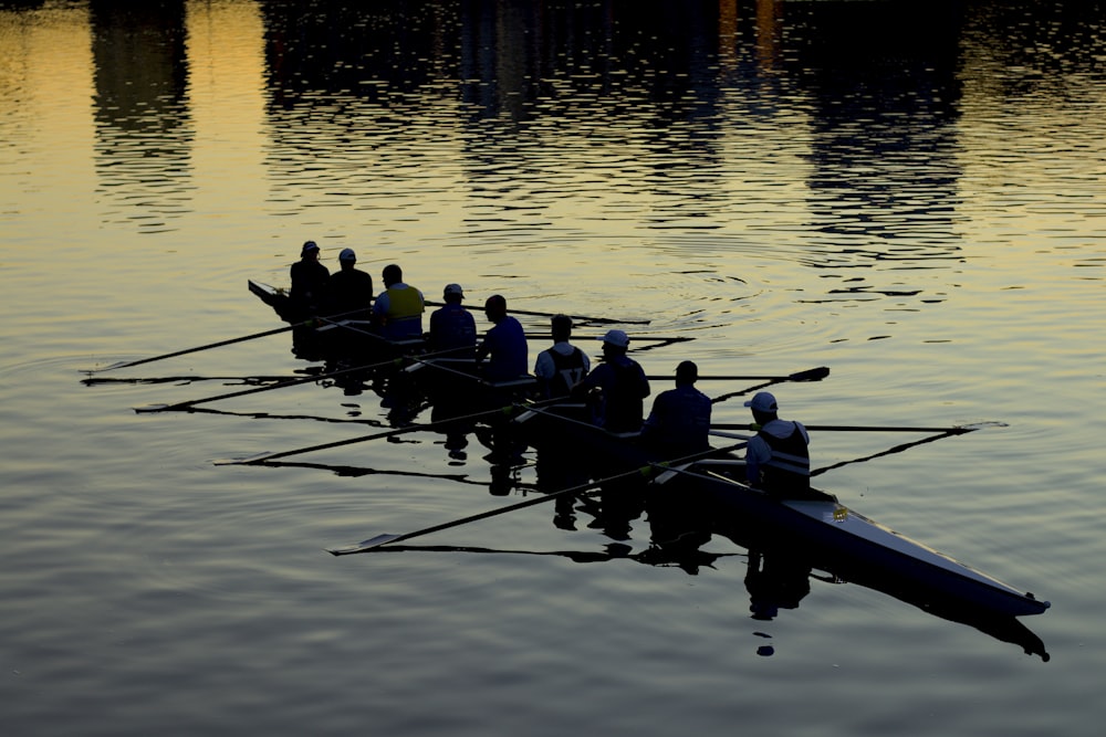 men rowing boat