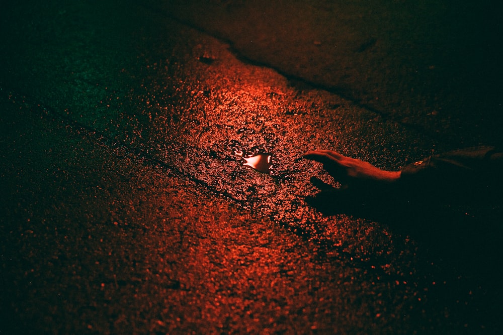 puddle of water on concrete ground