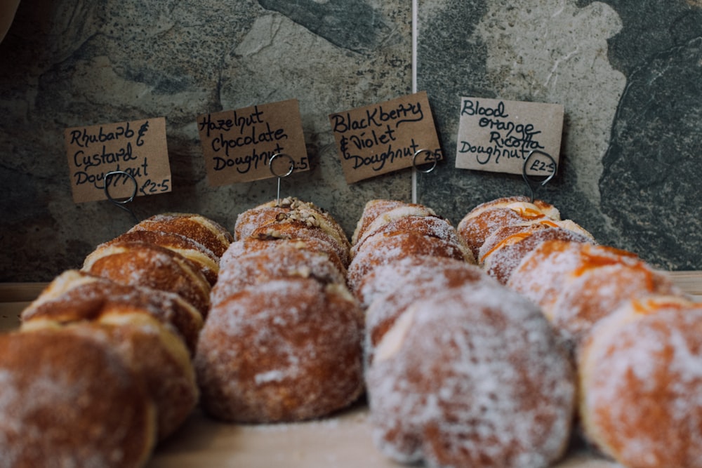 variety flavored doughnuts