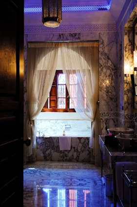 A luxurious bathroom showcasing premium fixtures and elegant design.