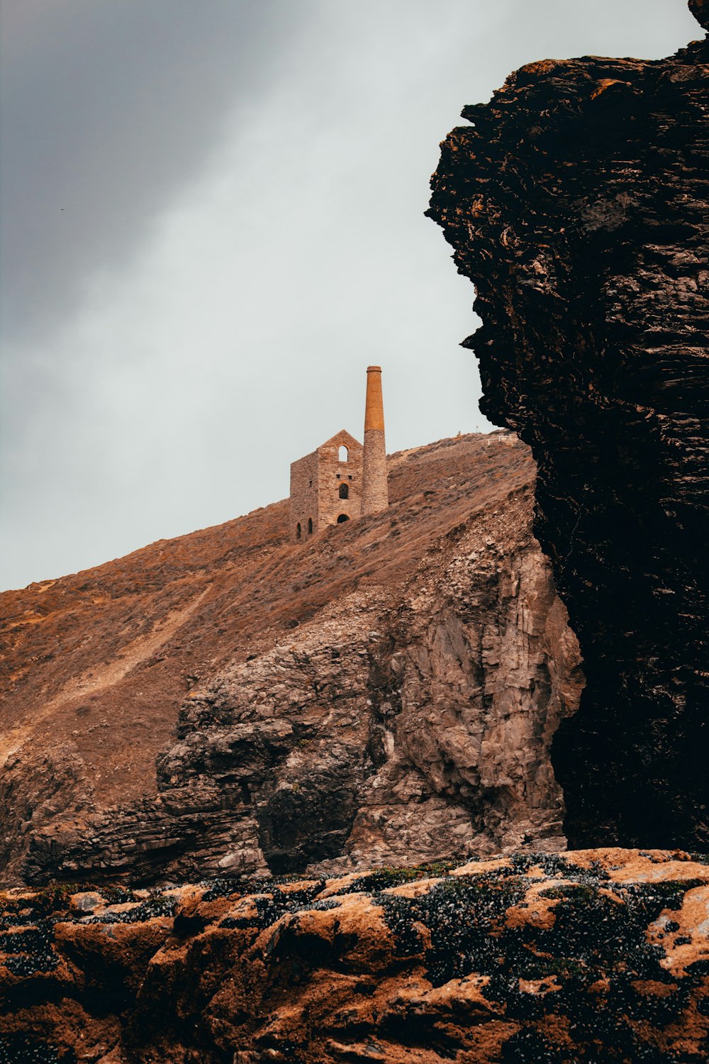 architectural photography of brown mountain