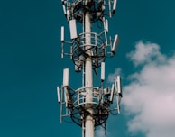 white metal transmission tower