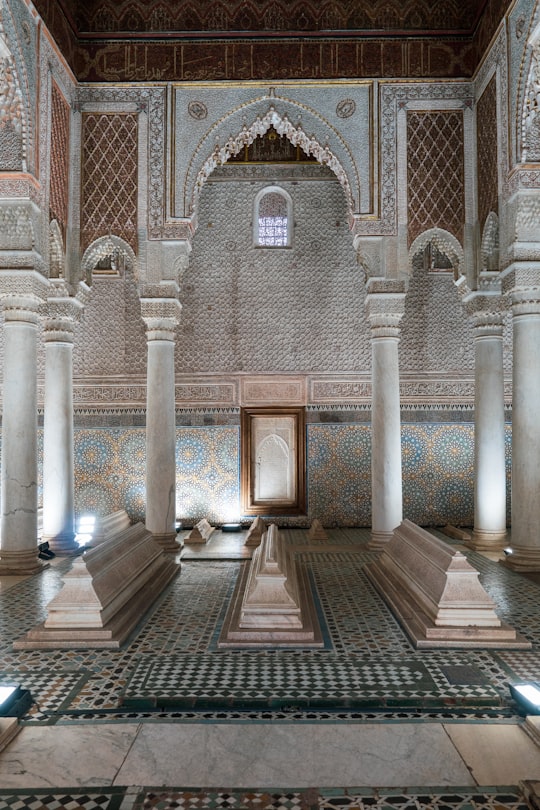 white posts in Saadiens Tombs Morocco