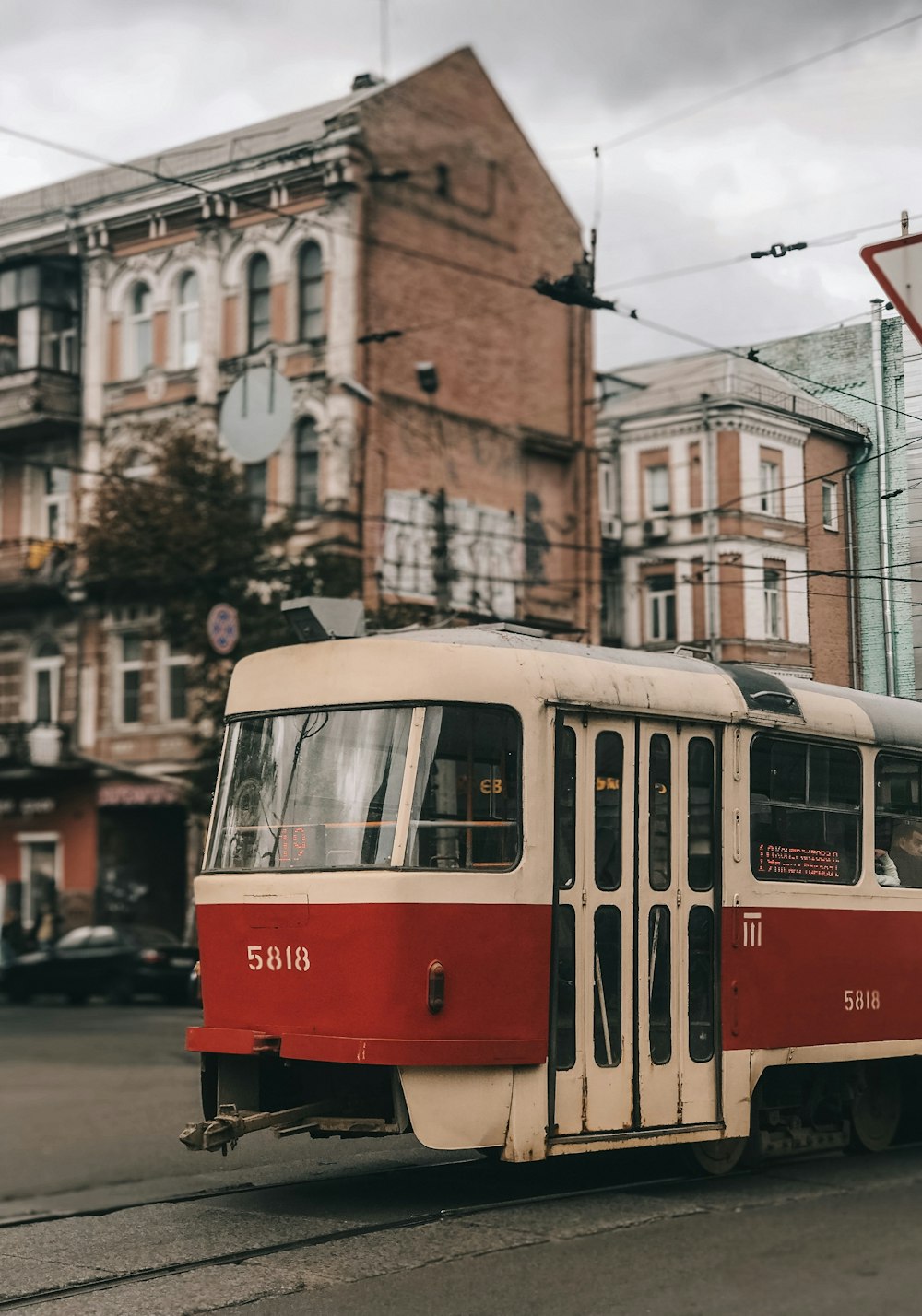 white and red train