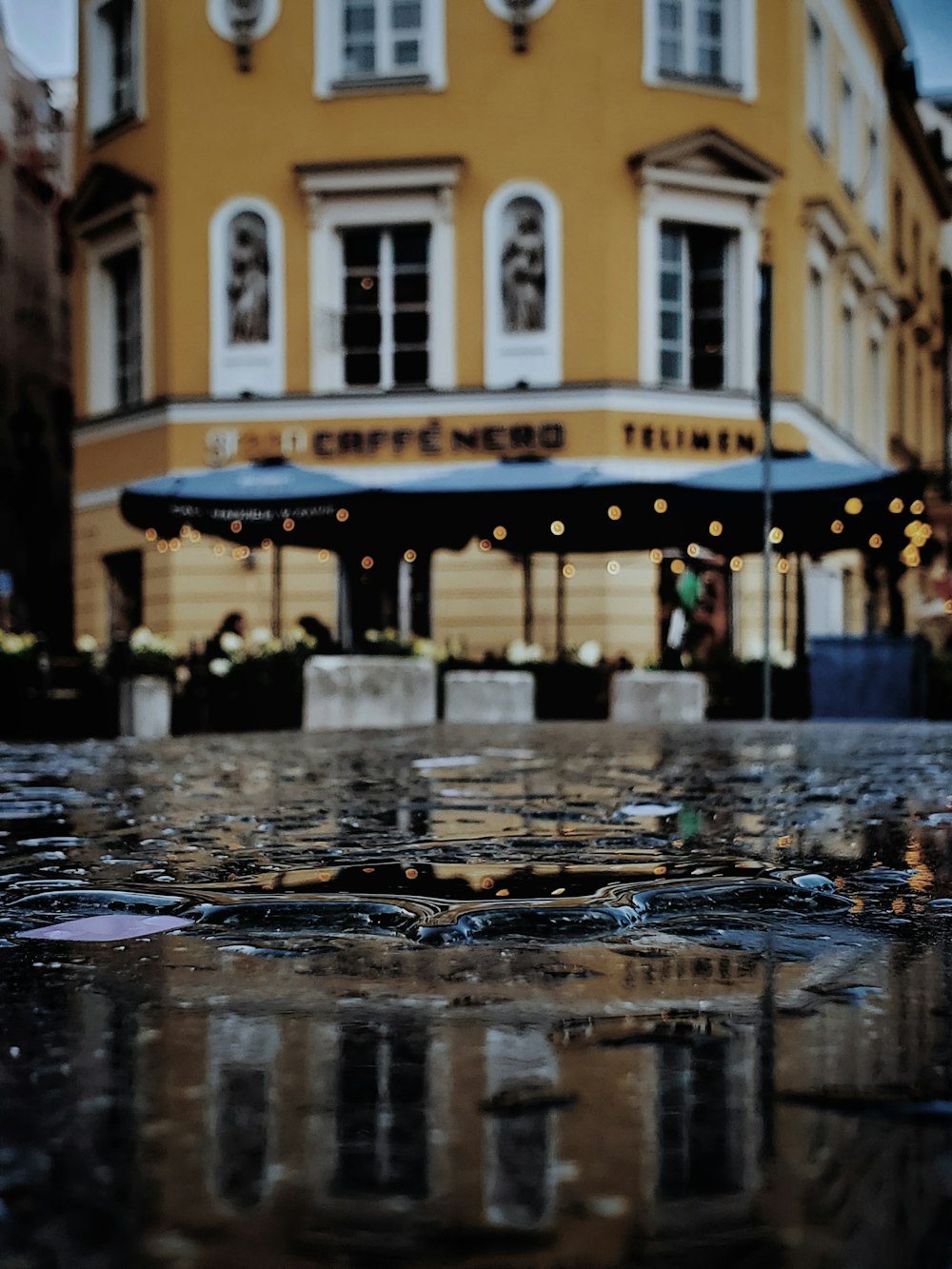 black patio umbrella