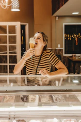 woman holding ice cream