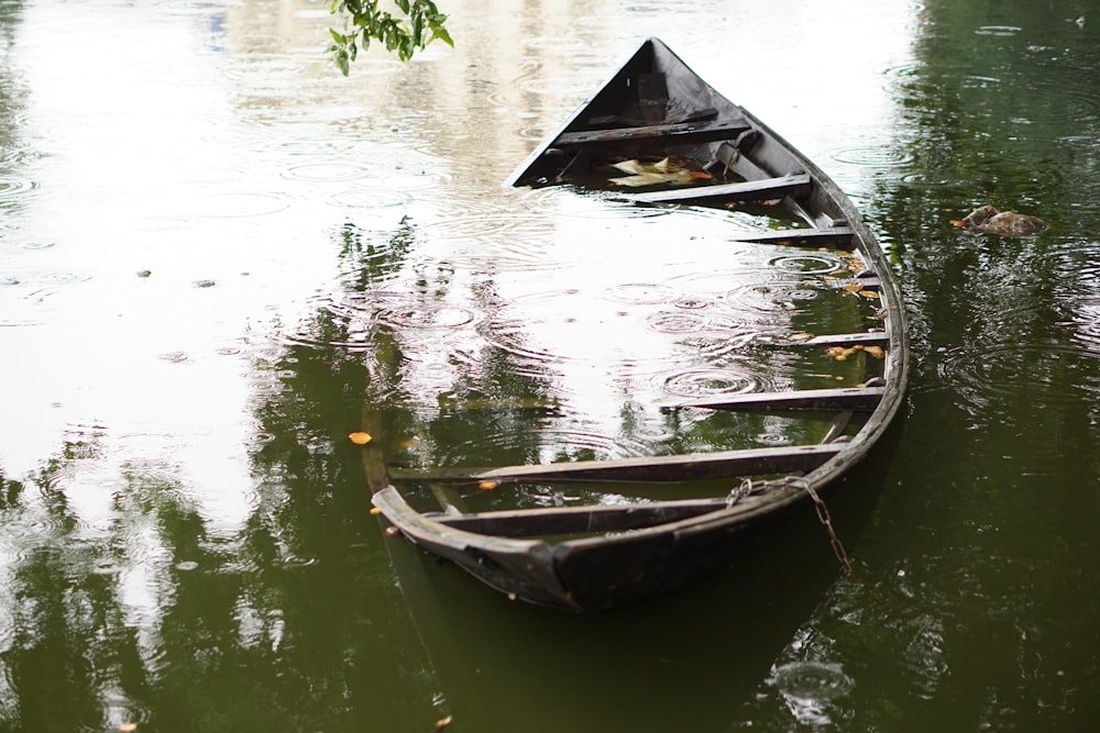 brown wooden canoe